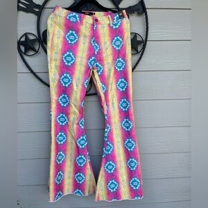L&B Vibrant Patterned Womens Bottoms - Pink, Yellow, Blue